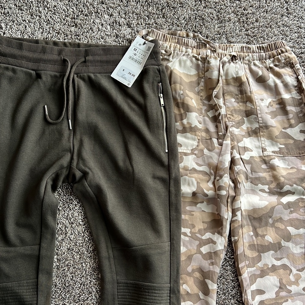 2 woman pants